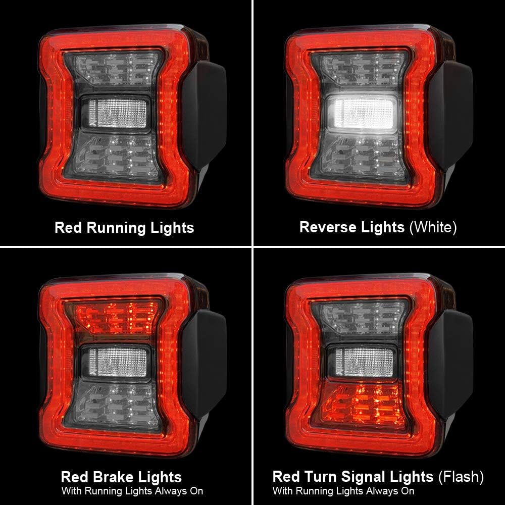 Smoked Lens LED Tail Lights for Jeep Wrangler JK G5835