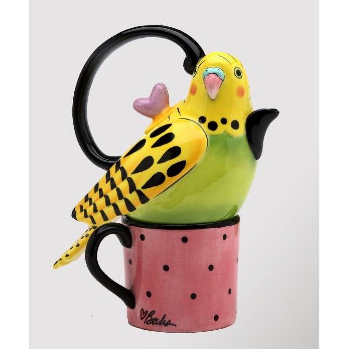 Ceramic Yellow Parakeet Bird Tea For One D8728