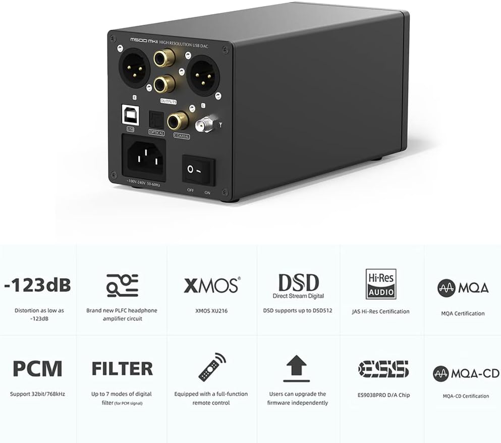 ES9038PRO XU216 MQA DAC Headphone Amplifier W537420