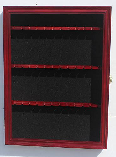 Cherry Finish Glass Door Spoon Display Case Rack Cabinet X6247