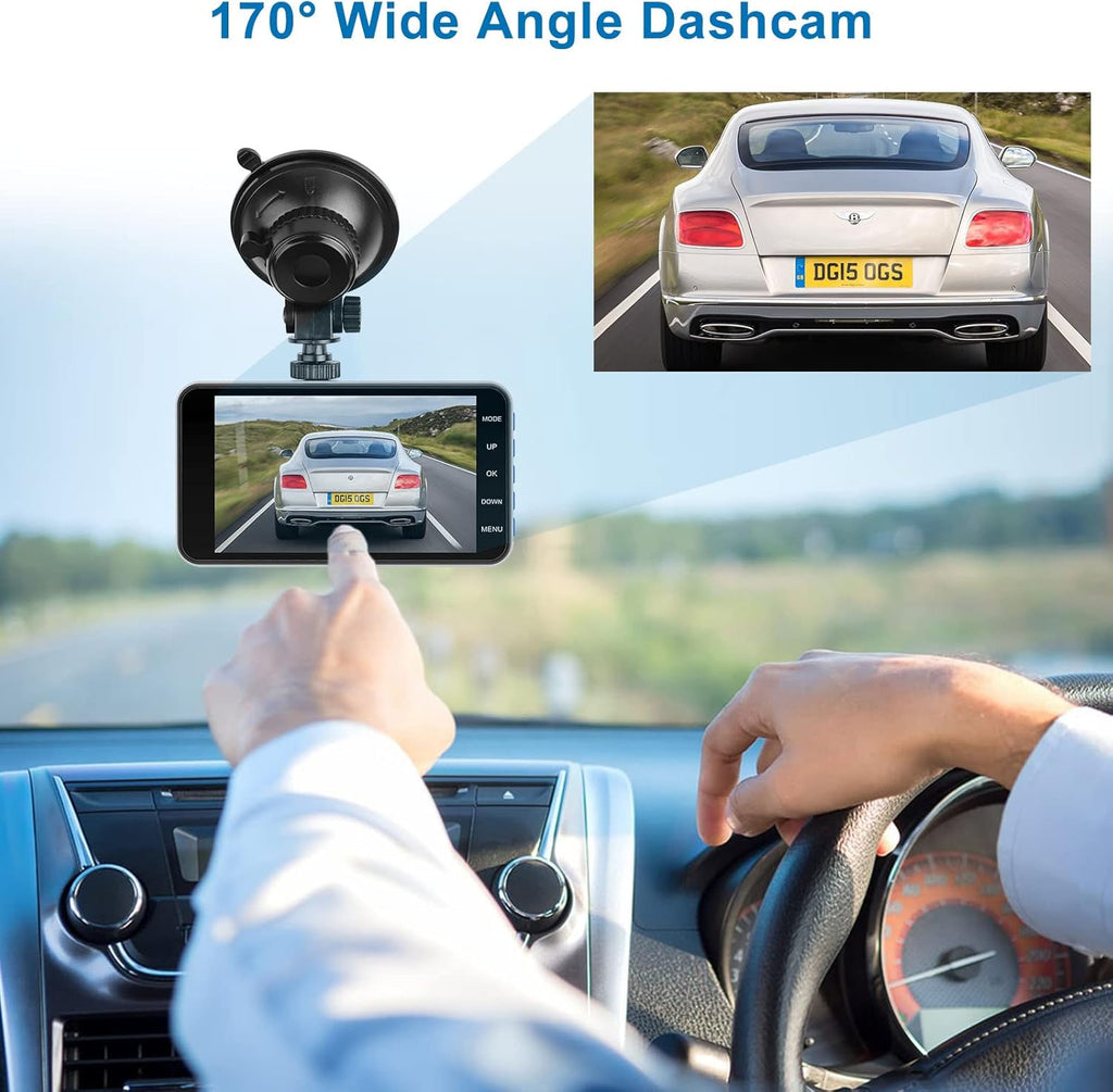 Dash Cam Front and Rear with 32G SD Card 1080P FHD 4'' IPS Screen 170° Wide Angle, Pack of 2 T24532