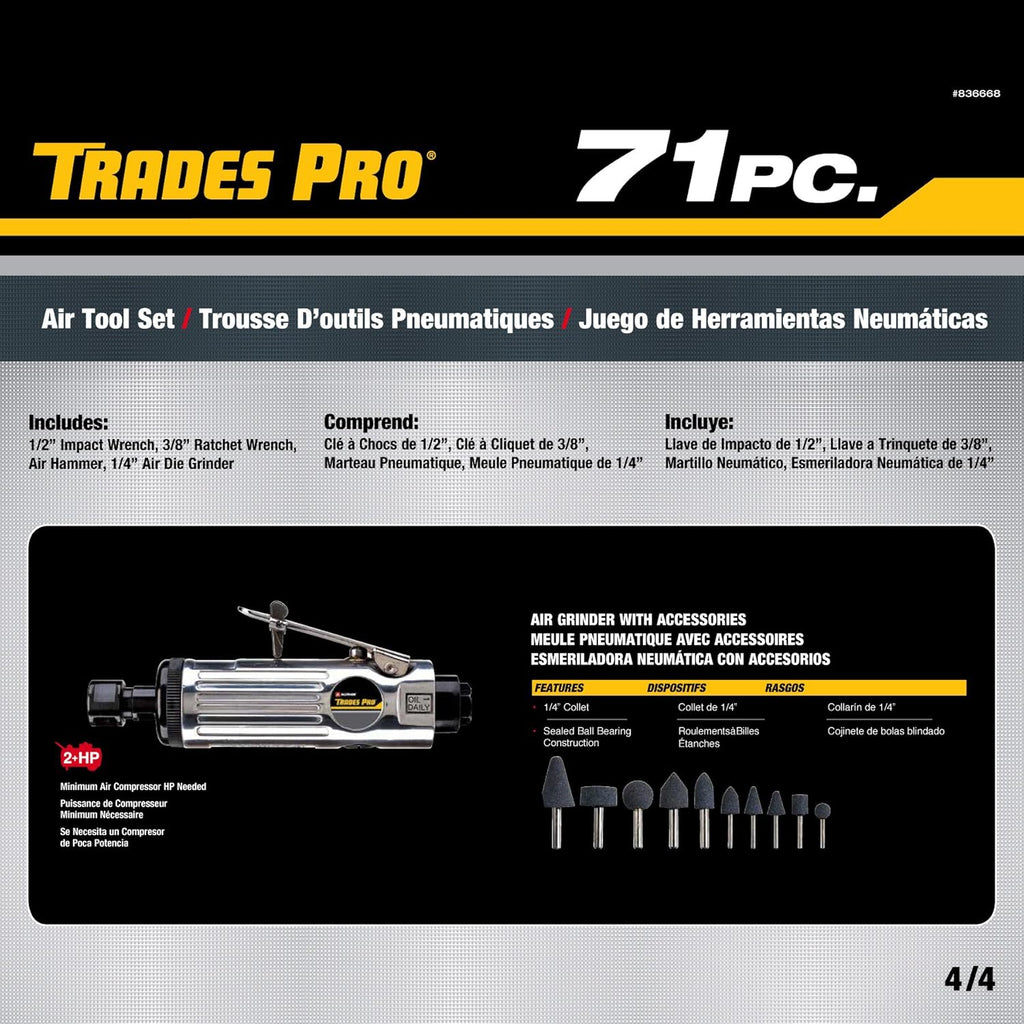 71-Piece Silver Air Tools and Accessories V51754