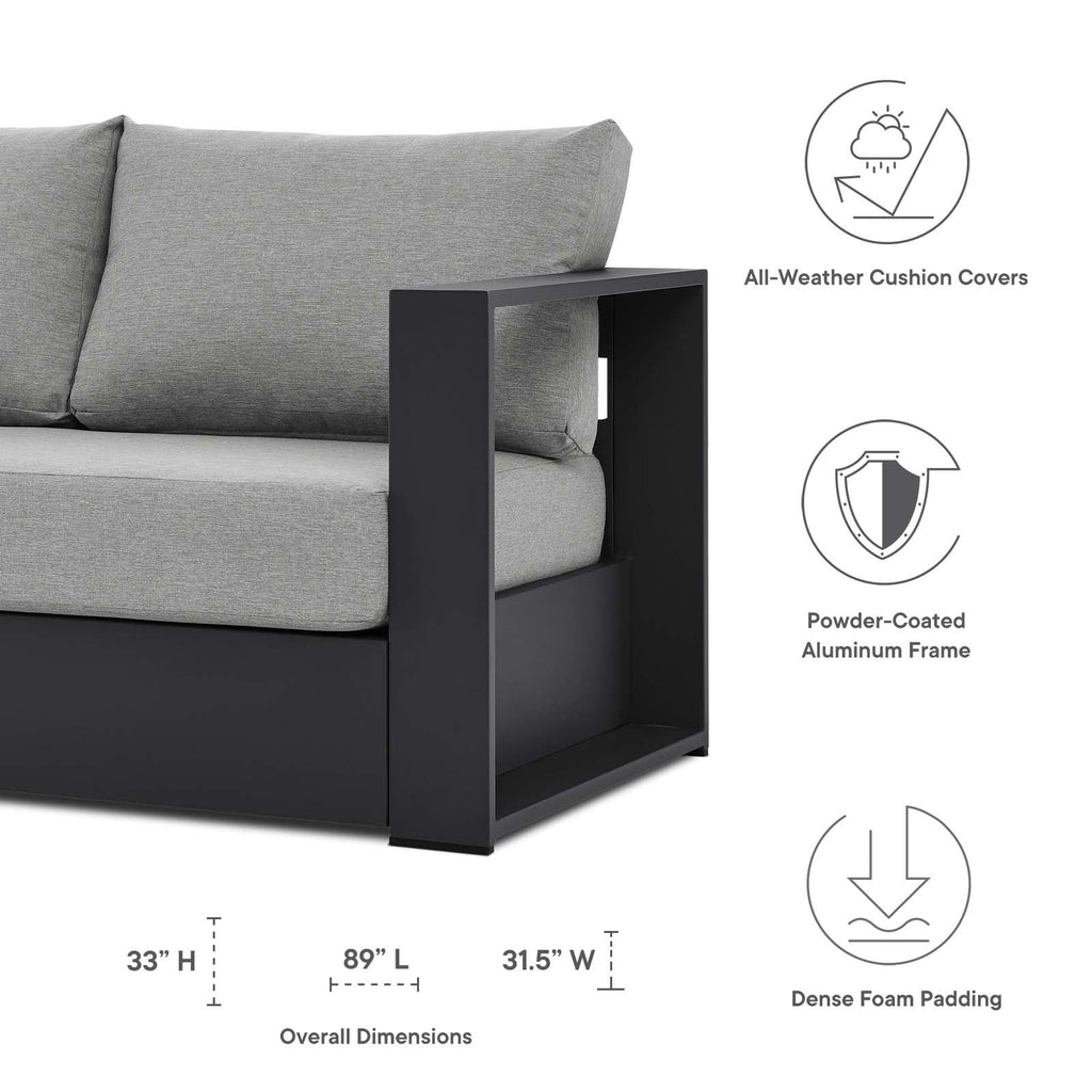 Grey Aluminum Fabric Outdoor Patio Sofa Table Set S50895