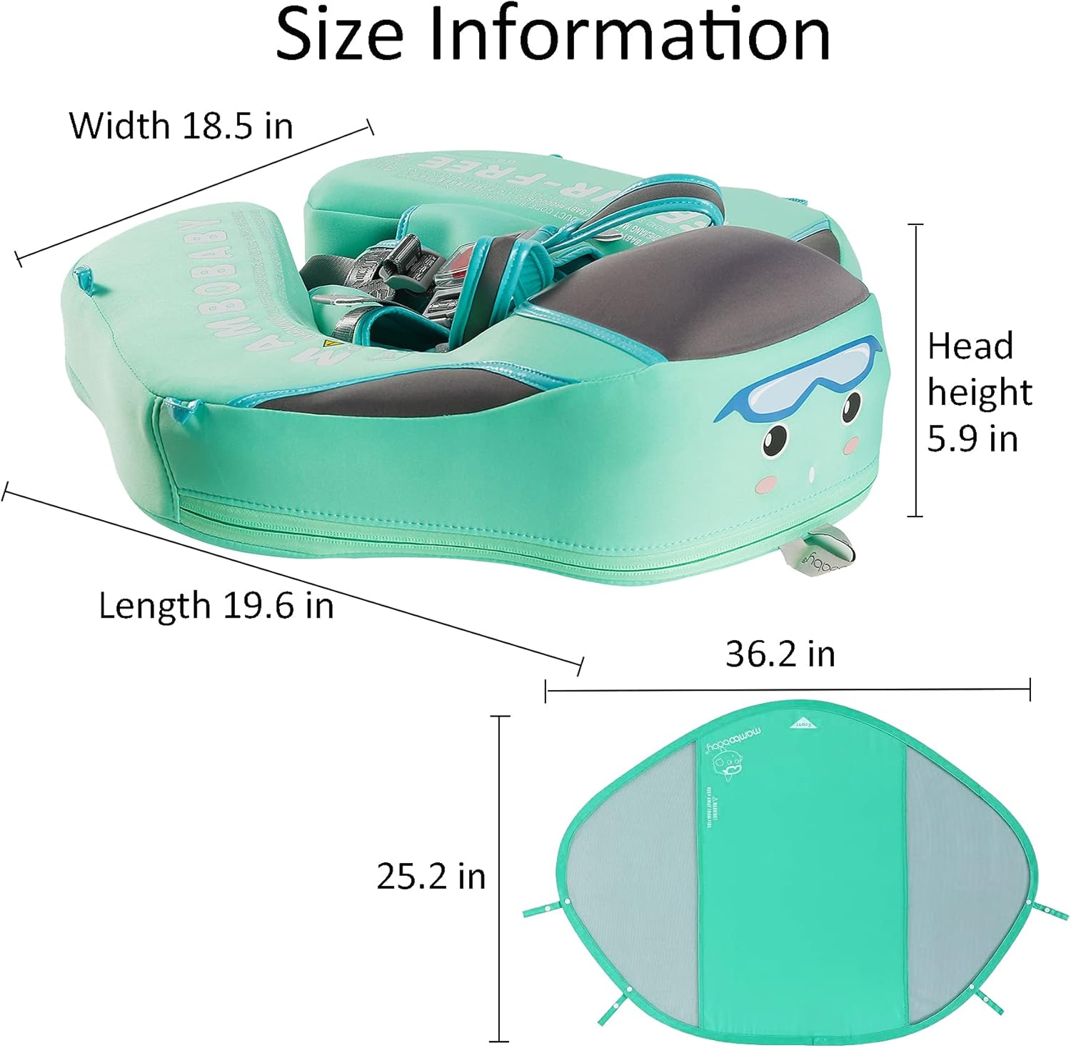 Green Baby Pool Float with Canopy O538894
