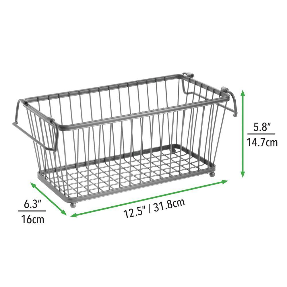 Stackable Metal Food Storage Basket with Handles E400787