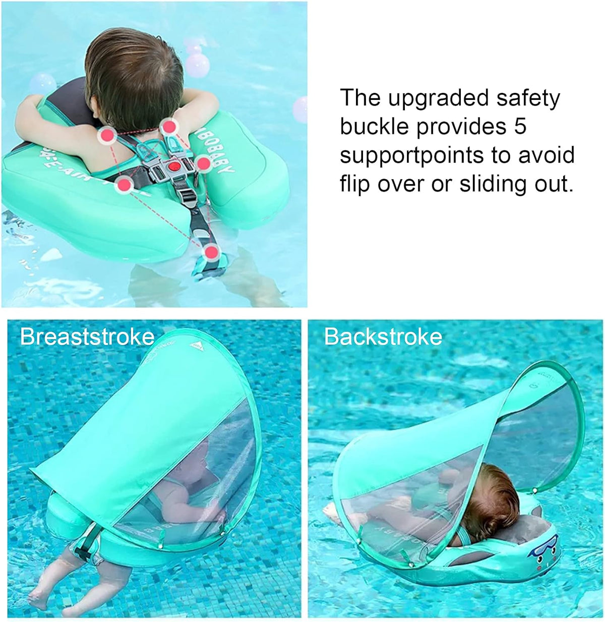 Green Baby Pool Float with Canopy O538894