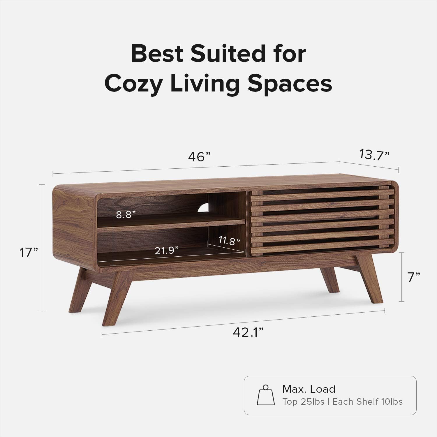 46 Scandinavian TV Stand with Slatted Door P113