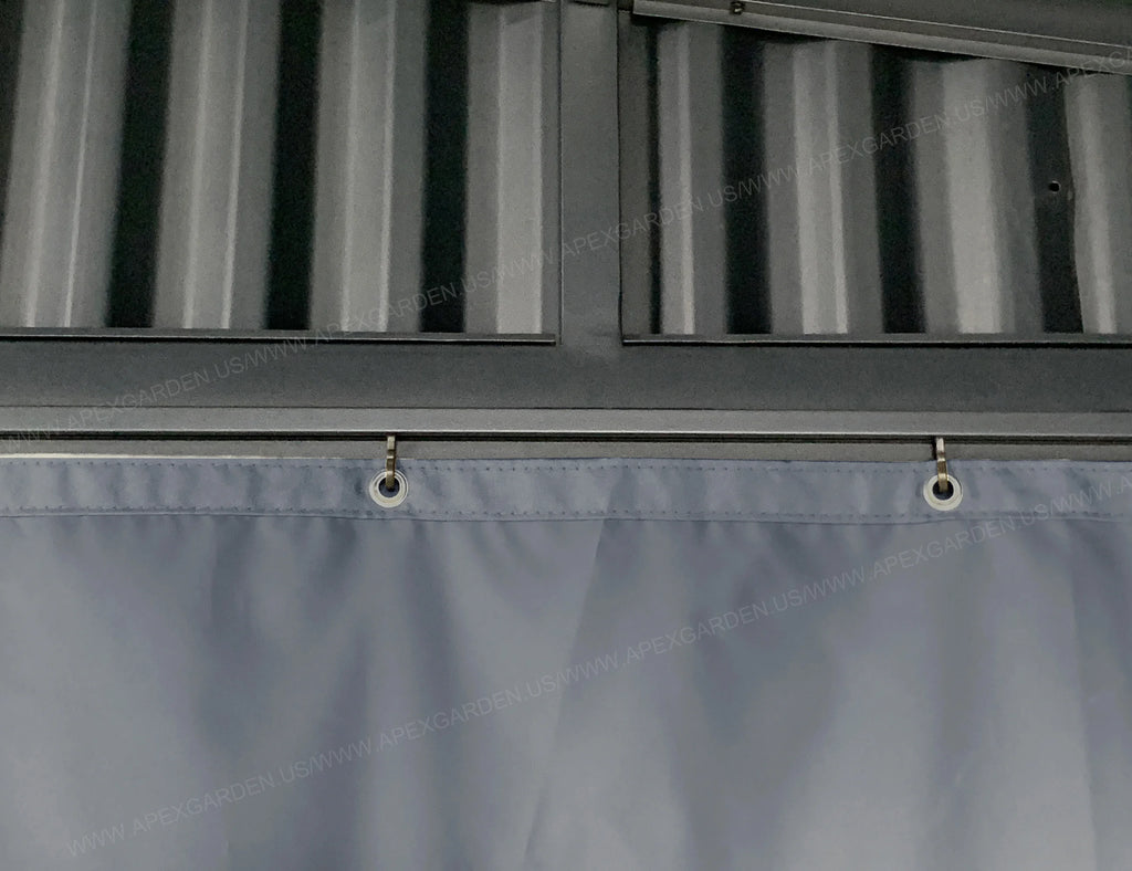 10' x 12' 3-Sided Privacy Curtain Set for Wall-Mounted Sun Shelter P802283