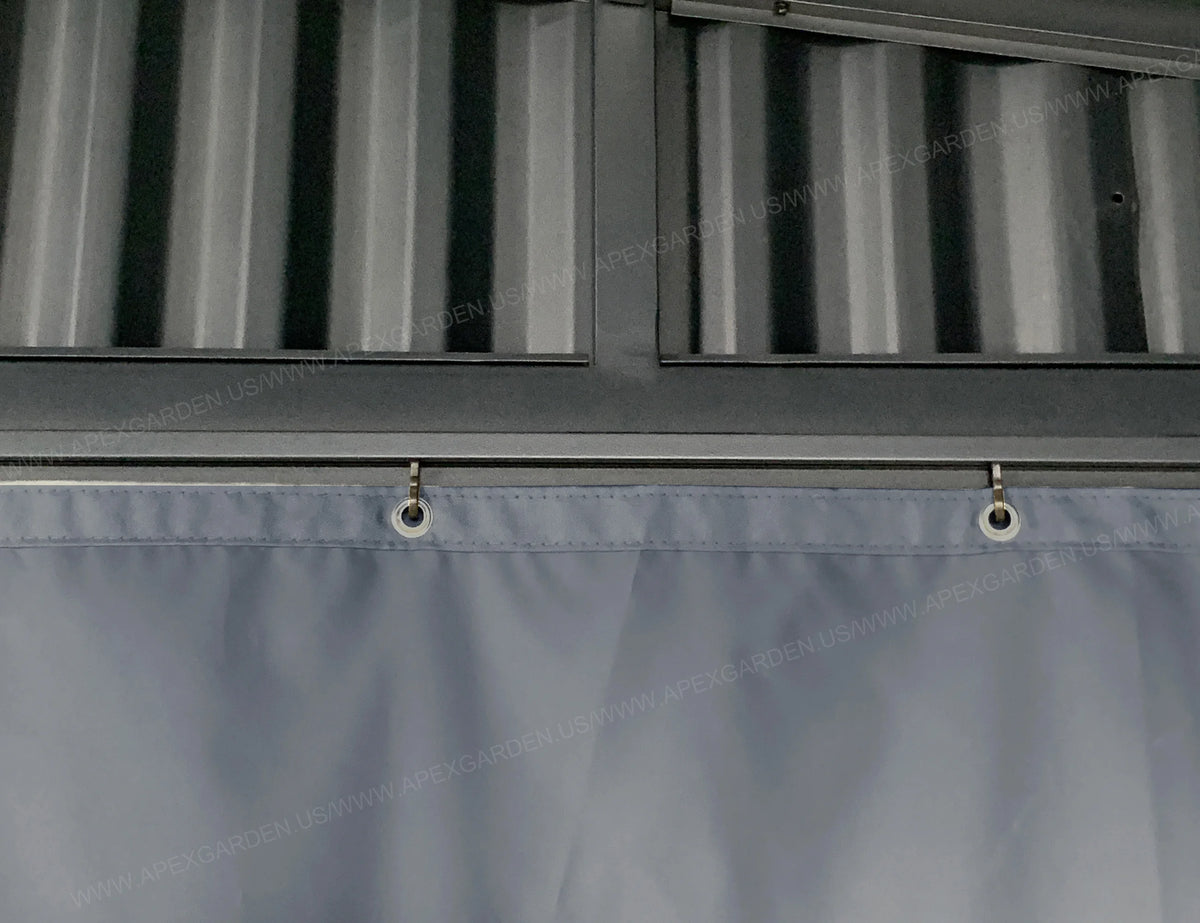 10' x 12' 3-Sided Privacy Curtain Set for Wall-Mounted Sun Shelter P802283