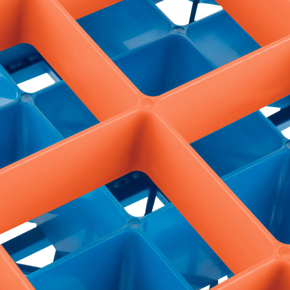 16 Compartment Orange Glass Rack with 4 Extenders P2363