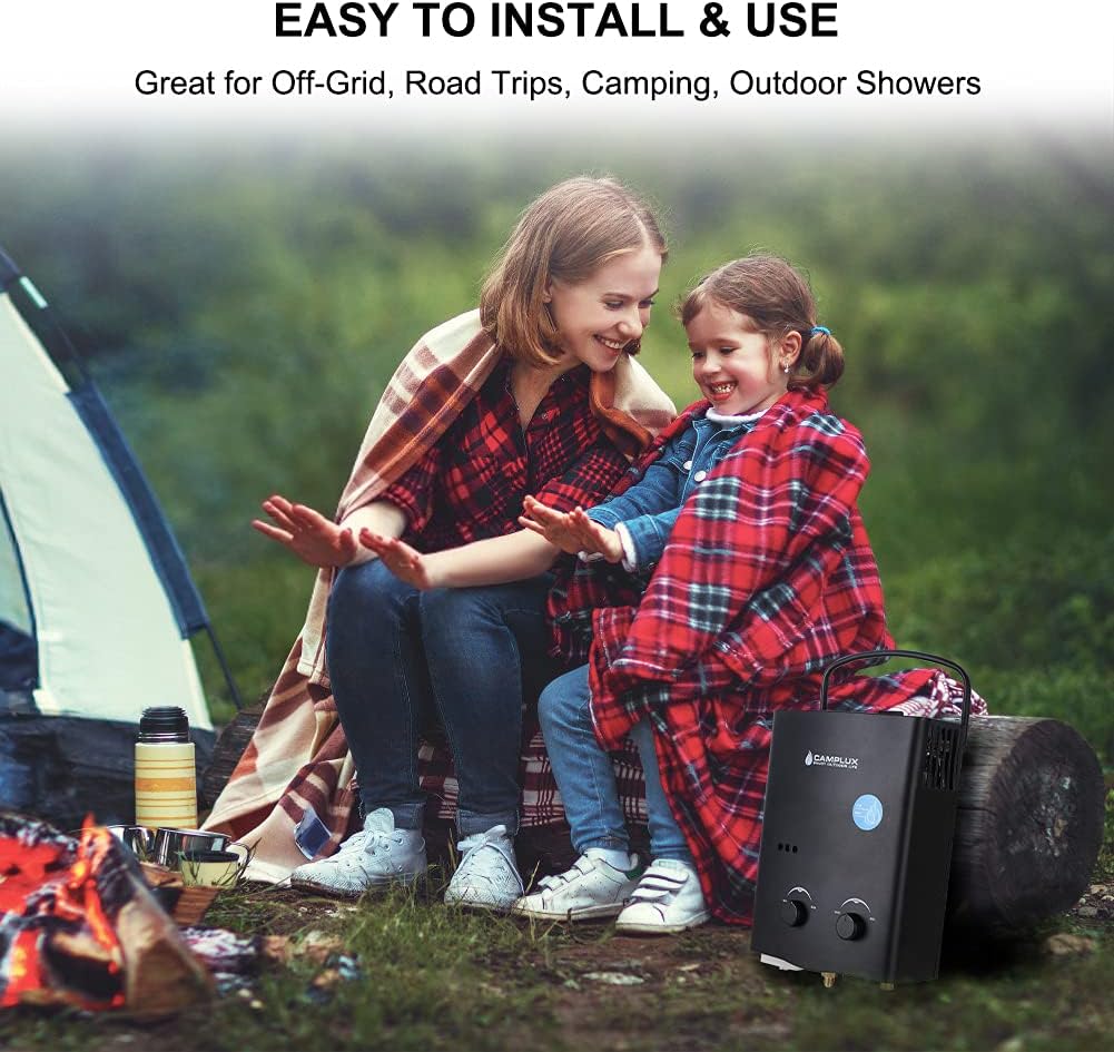 Black 1.32 GPM Outdoor Propane Portable Tankless Water Heater N697