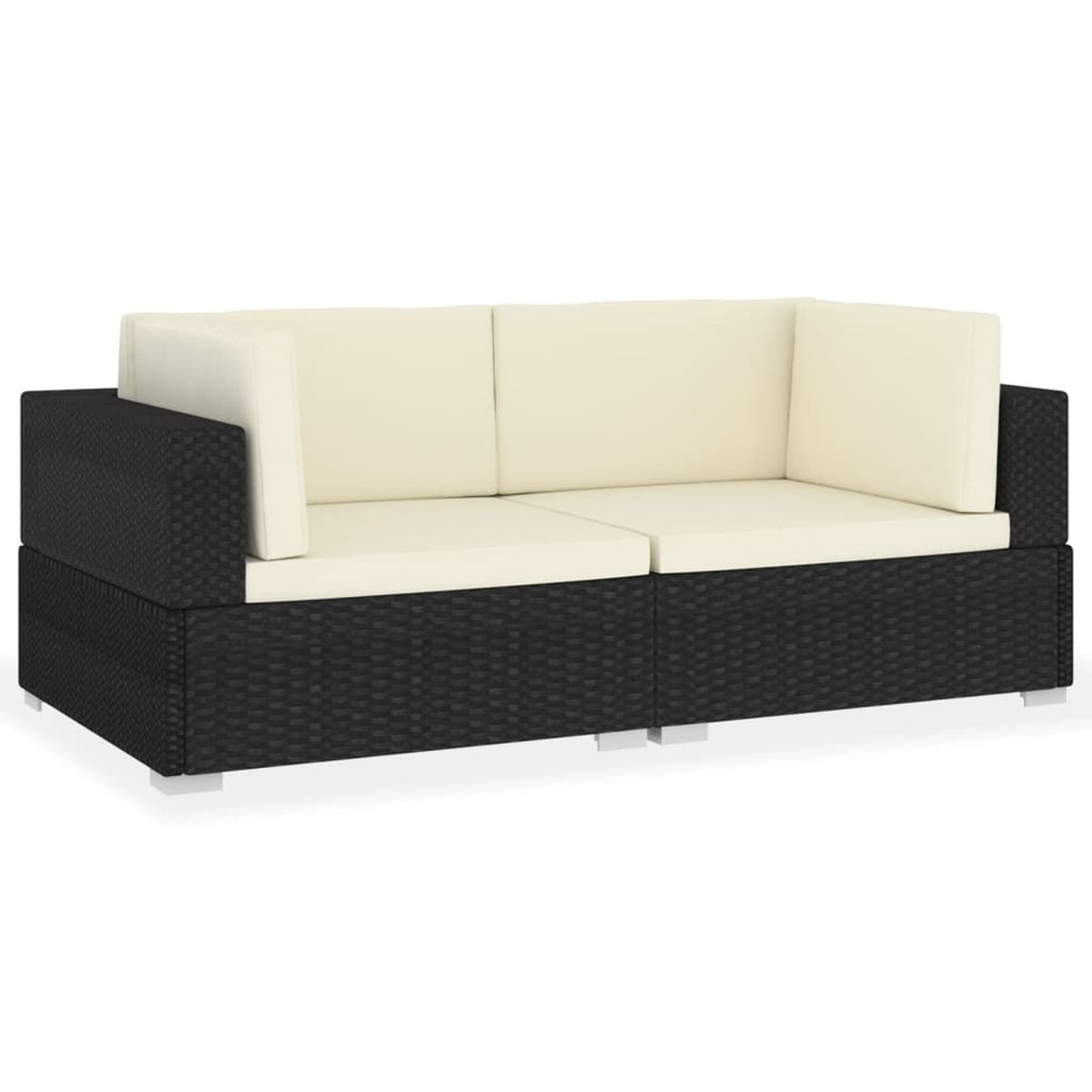 Black Poly Rattan Patio Sofa Set with Cushions K277818