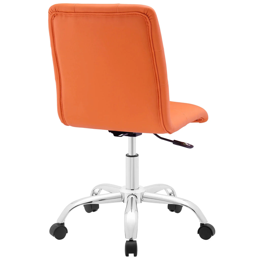 Orange Armless Mid Back Office Chair I698