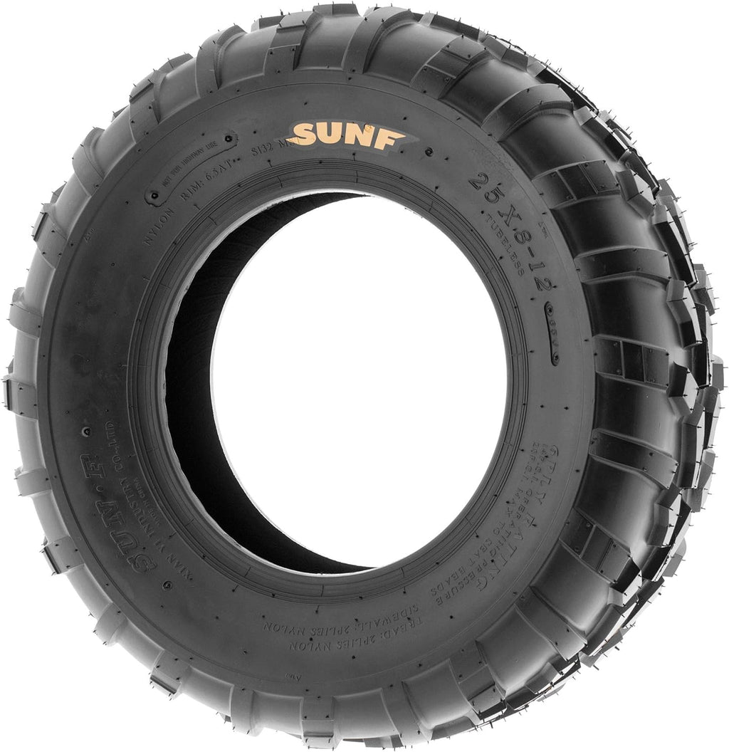 Pair of 2 25x8-12 ATV/UTV Off-Road Tires, 6PR, Directional Knobby Tread A914564